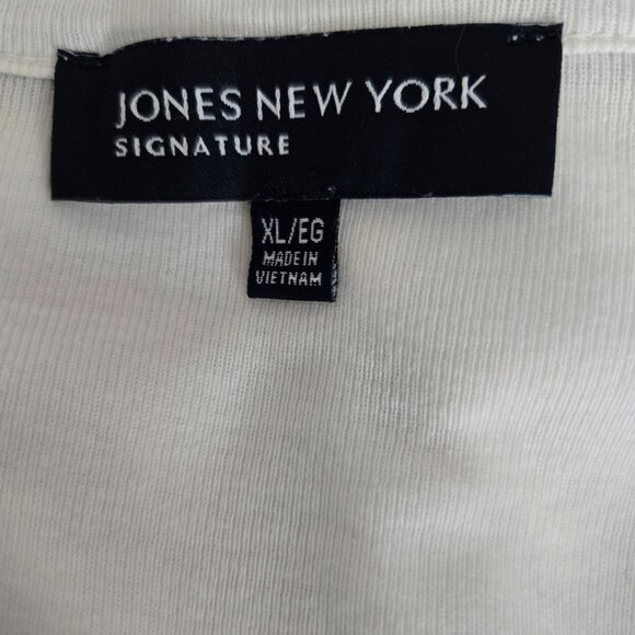Jones New York White Cotton Button Up Cardigan XL - Picture 5 of 6